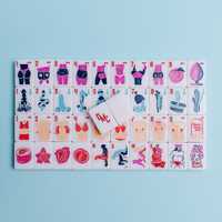 Pré-vente : Ensemble de tuiles de Mahjong 'Dirty' en acrylique rose clair américain, tapis en néoprène peint à la main pour filles, 160 tuiles, écologique