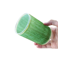 Gobelet en plastique jetable personnalisable de 500ml Simulation créative en bambou et seau à crème glacée pour animaux de compagnie Couvercle inclus
