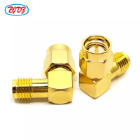 Pasokan Pabrik Grosir Konektor Adaptor RF SMA Male Plug ke SMA Female Jack Adaptor Sudut Kanan 90 Derajat Konverter Adaptor