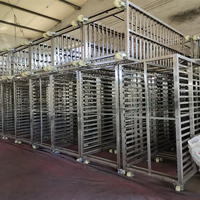 Chariots de transport métalliques pour plateaux, en acier inoxydable 304, chariot à étagères pour plateaux de cuisson, pour fours de boulangerie