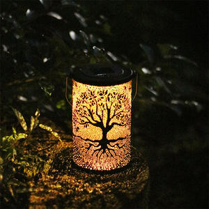 Vườn treo sắt kim loại trà ánh sáng Hàng Mã chủ nhà sản xuất thiết kế thủ công kim loại cổ trà ánh sáng năng lượng mặt trời tầng đèn lồng - Product Image 5