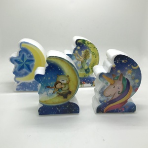 W089 4SMD Mini Lámpara Nocturna LED con Enchufe, Diseño de Luna y Estrella, Unicornio, Luz Blanca Cálida, para Habitación, Regalo Adorable para Bebés - Product Image 5