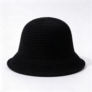 Sombrero de Pescador Tejido a Mano con Flores, Gorro de Pescador de Hilo de Algodón, Aplique de Flores Bordadas, para Primavera, Verano, Playa y Viajes - Product Image 5