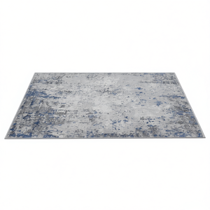Alfombra Abstracta Marfi 2X3 Plateada y Azul, Hecha a Máquina, Antideslizante, Rectangular, de Poliéster, para Hogar, Oficina, Dormitorio, Sala de Estar - Product Image 1