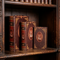 Nouveauté : Boîtes de rangement en bois rustiques faites à la main pour femmes et enfants, décoratives, en forme de faux livre, pour la maison et la décoration.