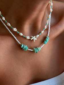 Boheemse Natuursteen Kristallen Schelp Glazen Kraal Een Zeester Hanger Ketting Met Zomer Oceaan Strand Voor Unisex - Product Image 3