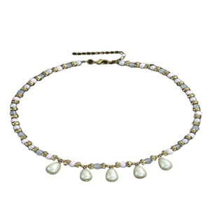 Collier ras du cou en fausses perles en forme de goutte d'eau, bijoux de fête pour femmes, forme de goutte d'eau, design géométrique en forme de U - Product Image 5