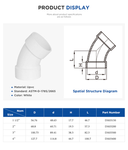 Bán buôn hệ thống thoát nước ASTM d1785/2665 <span class=keywords><strong>PVC</strong></span> 3 inch uPVC 90 độ khuỷu tay - Product Image 5