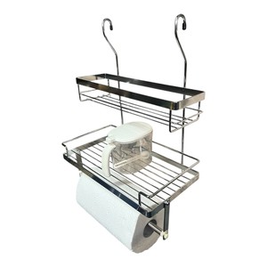 JIEEN CHAN Modern Double-Layer 3D Adjustable Storage Spice Paper Towel Holder Stainless Steel Electroplated Wall-Mounted <b>Kitchen</b> - Product Image 3