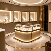 Maßgefertigtes LED-Schmuck-Display-Set mit Schaufensterpuppen-Halskettenständer und Behälter für Boutique-Ladengeschäfte