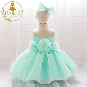 Abiti da Principessa per <span class=keywords><strong>Neonata</strong></span> con Maniche a Sbuffo Senza Maniche Stampa Floreale in Raso Formale Lunghezza al Ginocchio ODM per Bambine 0-2 Anni Tutte le Stagioni - Product Image 3