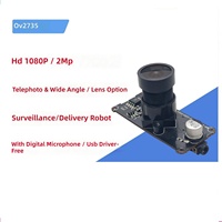 Caméra de surveillance 2MP téléobjectif/Grand angle avec microphone, module de caméra USB pour sonnette vidéo 1080p