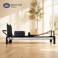 Queenlife Reformer Pilates de Luxe en Alliage d'Aluminium Blanc, Machine Commerciale Ajustable pour Studio et Bien-être