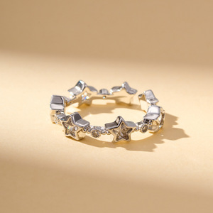 <b>Gold</b> Star Shaped Open <b>Ring</b> Micro <b>Set</b> Zircon Adjustable Index Finger <b>Ring</b> Sweet Cool Versatile Jewelry - Product Image 4