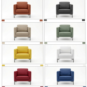 Sofá de Oficina de Moda, Silla de Espera con Patas de Metal y Cuero Sintético, Asientos de Recepción para Oficina y Hotel - Product Image 2