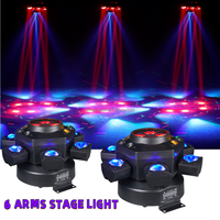 Projecteur LED 4-en-1 à 6 Bras 150W Effet Faisceau, Stroboscope et Laser, Tête Mobile DMX512 pour Éclairage Scénique DJ, Discothèque et Fêtes