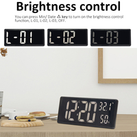 Reloj de Pared Digital LED Grande, Moderno y Decorativo, con Temperatura, Humedad, Calendario, Minimalista, para el Hogar, para Personas con Demencia
