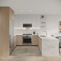 Ensemble de meubles de cuisine de luxe, sur mesure, professionnel, blanc foncé, avec table d'île pour la maison, dernière conception, 2022