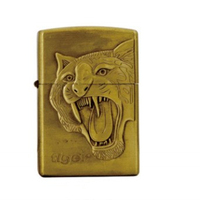 Briquet Zippo en métal de style vintage, alimenté au kérosène, avec logo personnalisé en bronze gaufré, vente en gros d'usine