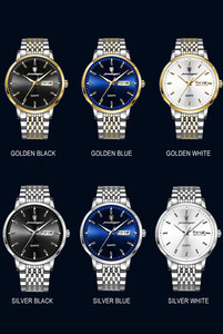 Montre Homme Luxe Diamant Jour Date Verre Saphir Acier Boucle Papillon Lumineux Étanche Affaires Sur Mesure Gros - Product Image 2