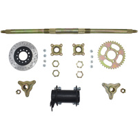 Ensemble d'essieu arrière ATV de 745 mm de longueur avec disque de frein de 160 mm # Pignon 428-37T avec écrous, boulons, moyeu de roue pour quad 110cc 125cc