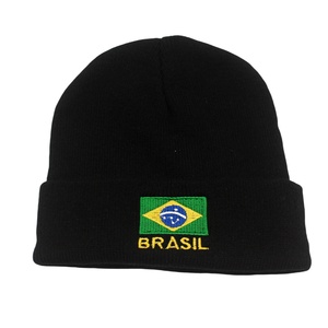 Brazil National Custom Logo Unisex Cuffed Beanie Plain Skull Hats Soft Fisherman for Men Women Knit Summer Beach Business - Product Image 5