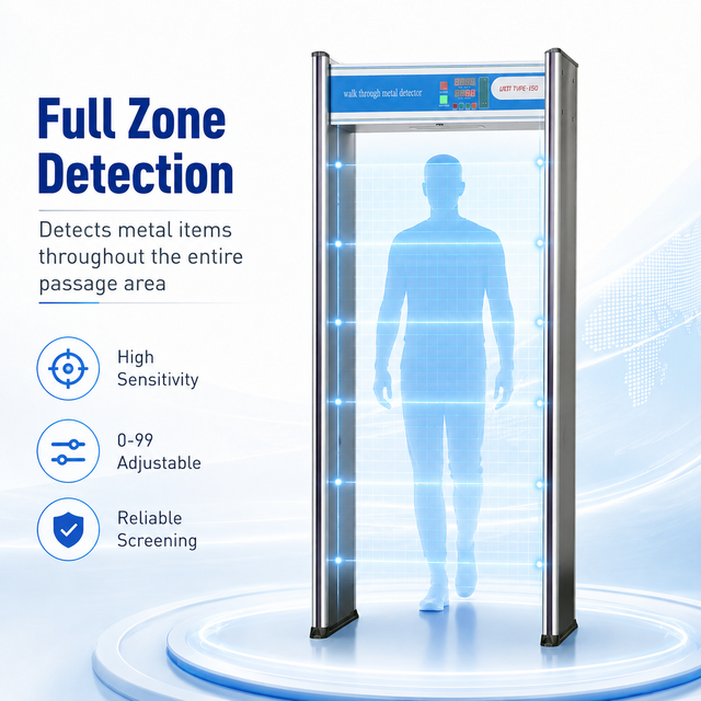 Portable Single-Zone Walk Through Metal Detector Archway Lightweight Design for Events Stadiums Venues Security Check Easy Move