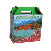 Boîte en carton ondulé rigide écologique personnalisée avec poignée, revêtement UV, couleur personnalisée pour l'emballage alimentaire, la livraison à emporter et la restauration