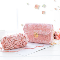 Fil fantaisie en chenille de polyester et laine épaisse, fait main au crochet, 10S, 37 couleurs