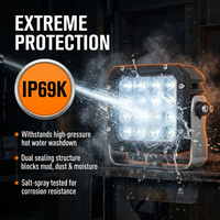 Projecteur LED haute puissance IP69K pour équipement minier, excavatrice, camion, opération nocturne, éclairage d'équipement minier