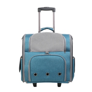 Small & Medium Dogs/Cats Carrier Bag Portable Tie-Rod Pet Bag For Traveling Hiking Hot Sale Wheeled Rolling Pet Carrier
