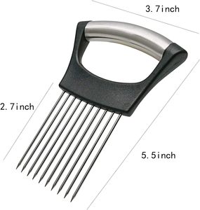 <b>Kitchen</b> <b>Tools</b> <b>Gadgets</b> 2025 Stainless Steel Innovation Plastic Easy Cut Vegetable Slicer Cutter Meat Needle Onion Holder Fork - Product Image 2