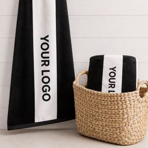 Black White Cabana <b>Beach</b> <b>Towel</b> Custom Logo OEM - Product Image 1