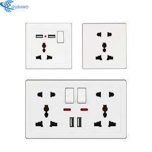 Chiếu sáng nhà 2-gang 2-Way tường Power Switches Bảng điều chỉnh cắm USB anh Ổ cắm điện 32A Max. current - Product Image 5