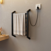 Estante de secado eléctrico montado en la pared y enchufable con toallero calentado de temperatura ajustable para uso en el baño para hoteles