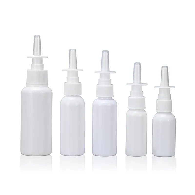 Alta calidad 10ml 20ml 30ml Botella de spray nasal de plástico vacía Pulverizadores de niebla fina Bomba Contenedor limpiador para medicina