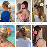 Pinces à cheveux Hawaïennes de 8 cm en forme de fleur, pinces à cheveux Hibiscus Hawaï, accessoires floraux pour cheveux, accessoires de plage d'été, Horquilla De Plumeria