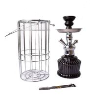 Nuevo Diseño Personalizable, Juego de Cachimba Portátil de Vidrio con Jaula de Hierro, con una o dos Mangueras