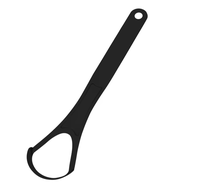 Vente chaude plusieurs styles nettoyeur de langue en cuivre en forme de cuillère réutilisable écologique Logo personnalisé langue en acier inoxydable noir