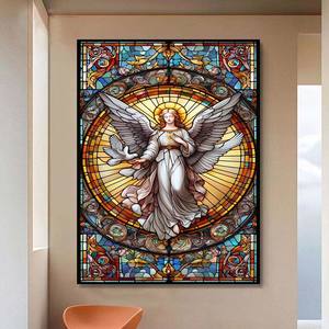 Pintura en lienzo de la Virgen Marí<span class=keywords><strong>a</strong></span> con alas, decoración del hogar, arte de pared colgante, pintura religiosa sagrada, decoración del hogar y la Iglesia - Product Image 2