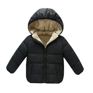 Бесплатный образец, Зимние флисовые куртки для маленьких девочек и мальчиков с капюшоном, хлопковое платье для малышей, теплое пальто на подкладке, верхняя одежда
