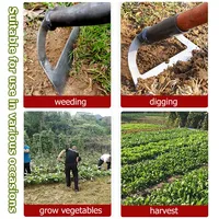 Houe Creuse Épaissie de Qualité Industrielle, Râteau de Désherbage en Acier au Manganèse, Outil à Main Économiseur de Travail pour Ameublir le Sol des Jardins et Fermes