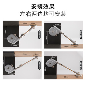 Shengshimingxin Amortisseur à gaz pour porte battante de placard GN052, silencieux, à fermeture douce, en ABS et alliage de zinc, moderne, simple, à clipser - Product Image 2