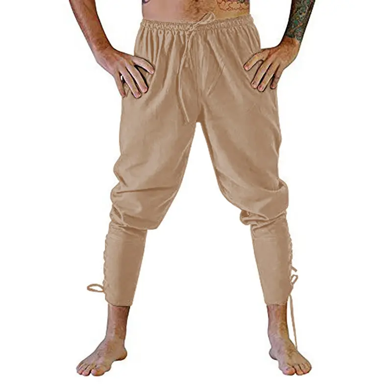 Costume de Cosplay rétro Viking pour hommes, Costume de Pirate de la Renaissance, pantalon de navigateur médiéval à la cheville