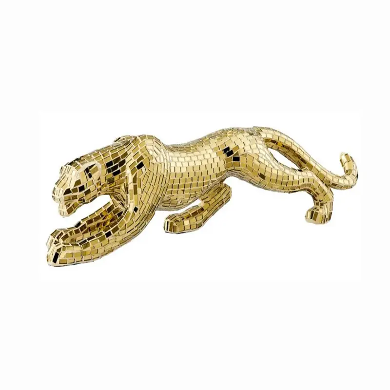 Gold Leopard Design Mirror Disco Reflective Ball For Party Home Gift Table Decoration