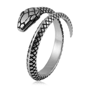 yunnique Men's Cobra Snake <b>Ring</b> <b>Titanium</b> Steel Open Design Animal Zodiac Jewelry Gift FY28043 - Product Image 1
