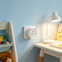 Stop Kontak Pintar WiFi AS Tuya Smart Life APP Pengatur Waktu Hitung Mundur Alexa Voice PC-V0 Tahan Api 1200W Soket Daya Pintar Rumah Kantor