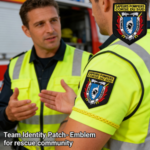 AWELLS – Écusson brodé authentique <span class=keywords><strong>de</strong></span> <span class=keywords><strong>pompier</strong></span> <span class=keywords><strong>français</strong></span> <span class=keywords><strong>de</strong></span> haute qualité, durable, pour collectionneurs et uniformes - Product Image 2