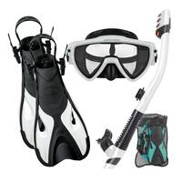 Aloma Ensemble de matériel de plongée pour adultes Lentilles en verre Équipement de plongée en apnée et de plongée avec palmes de natation et sac Logo personnalisable