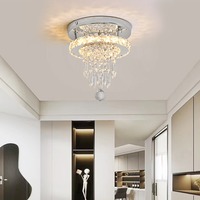 Lampe de plafond ronde moderne et simple en cristal, style italien doré de luxe, pour salon, bureau, chambre à coucher, décoration intérieure.